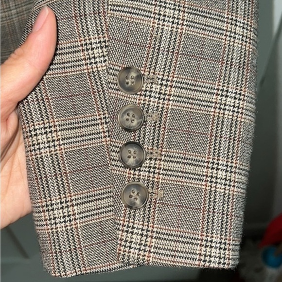 Zara Brown Plaid Blazer - Picture 4 of 8